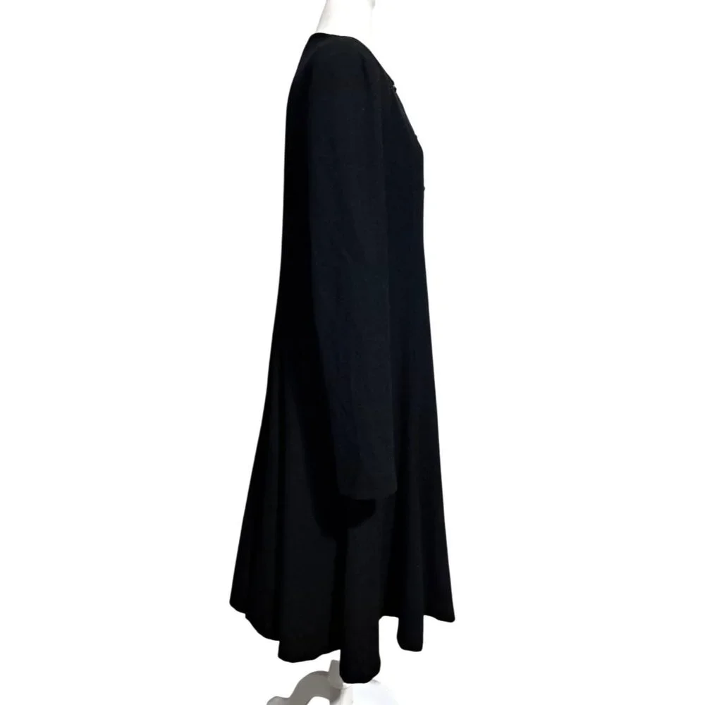 Vintage Anne Klein Wool Dress Womens Size 14 Glass Rivoli Buttons‎ Fit and Flare